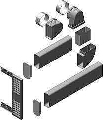 LG100UP/AP connection set, RAL9003